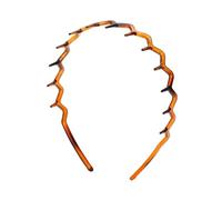 Bandeaux de peigne en plastique 2 pièces grande forme de vague cheveux espoir en forme de M bandeau antidérapant long rétro accessoire pour hommes femmes léger multifonctionnel marron A
