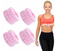Bandeaux de serviettes de lavage pour poignets - 4 pièces Bandeaux absorbants pour le visage, bracelets de nettoyage en microfibre | Bandeaux chouchous pour femmes