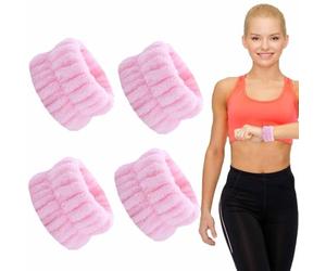 Bandeaux de serviettes de lavage pour poignets - 4 pièces Bandeaux absorbants pour le visage, bracelets de nettoyage en microfibre | Bandeaux chouchous pour femmes