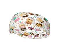 Bandeaux de sport à motif de bulles de thé, turban pour hommes et femmes, idéal pour le yoga et le fitness