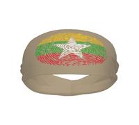 Bandeaux de Sport avec Drapeau de la Birmanie et du Myanmar pour Hommes et Femmes, Bandeau athlétique en Coton éponge évacuant l'humidité, pour Le Yoga et Le Cyclisme