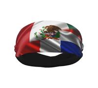 Bandeaux de sport avec drapeau de la moitié du Mexique et de la République dominicaine pour hommes et femmes, bandeau d'entraînement évacuant l'humidité, bandeau anti-transpiration pour la course, le