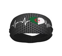 Bandeaux de Sport avec Motif cœur algérien « I Love Algeria Heart Flag » pour Hommes et Femmes, Bandeau Anti-Transpiration en Coton éponge athlétique évacuant l'humidité, pour Le Yoga et Le Cyclisme