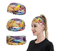 Bandeaux de sport colorés à fleurs abstraites pour hommes et femmes, bandeaux de transpiration pour homme et femme, bandeau de sudation pour homme, bandeau extensible pour course à pied, tennis