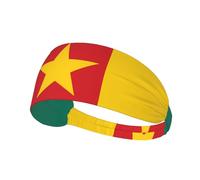 Bandeaux de Sport élastiques aux Couleurs du Drapeau du Cameroun - Bandeau Absorbant la Transpiration pour la Course à Pied, Le Yoga, la Salle de Sport, pour Hommes et Femmes