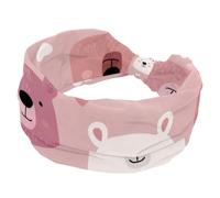 Bandeaux de sport élastiques pour femmes, visages d'ours mignons et cœurs dans des couleurs roses douces pour femmes, turban large pour les entraînements, yoga, gym, tennis