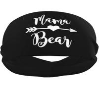 Bandeaux de Sport Mama Bear pour Hommes et Femmes, élastiques antidérapants pour Le Basket-Ball, Le Tennis, l'entraînement, la Gym, Le Yoga, absorbants et Respirants (Noir)