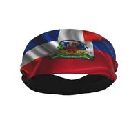 Bandeaux de sport moitié drapeau de la République dominicaine moitié Haïti pour hommes et femmes, bandeau d'entraînement évacuant l'humidité, bandeau anti-transpiration pour la course, le cyclisme, le