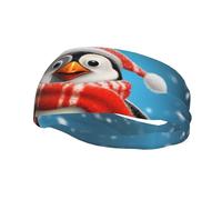 Bandeaux de sport pingouins rigolos de Noël pour hommes et femmes - Bandeaux anti-transpiration athlétiques, larges et élastiques, antidérapants - Idéaux pour la mode, se laver le visage, faire du spo
