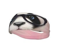 Bandeaux de sport pour homme, large bandeau anti-transpiration extensible pour bébé, panda avec lunettes, bandeau unisexe pour la course à pied