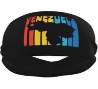Bandeaux de Sport rétro Venezuela années 70 pour Hommes et Femmes, élastiques antidérapants pour Le Basket-Ball, Le Tennis, l'entraînement, la Gym, Le Yoga, absorbants et Respirants (Noir)