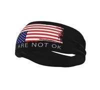 Bandeaux de sport « We are not OK » avec drapeau américain à l'envers pour hommes et femmes, élastiques et ant