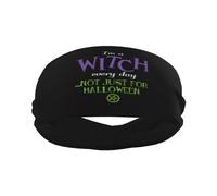 Bandeaux de Sport Wiccan Pagan I'm A Witch Every Day pour Hommes et Femmes, élastiques antidérapants, pour Basket-Ball, Tennis, entraînement, Gym, Yoga, absorbants et Respirants (Noir)