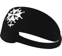 Bandeaux de Sudation élastiques Huguenot Cross pour Femmes et Hommes, Bandeau de Yoga Large antidérapant, Bandeau d'entraînement Sportif pour la Course à Pied, Le Tennis, la Gym, Le Fitness, évacuant
