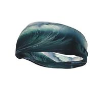 Bandeaux de transpiration Big Waves in the Sea pour homme et femme - Motifs personnalisés uniques, large bandeau antidérapant pour la course, la gym, le yoga et plus encore - Accessoires pour cheveux