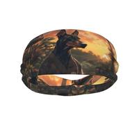 Bandeaux de transpiration pour homme et femme - Bandeaux de sport anti-humidité pour homme, bandeau élastique pour la méditation Doberman pour la course à pied, le cyclisme, le basket-ball, le yoga