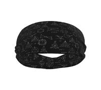 Bandeaux de transpiration pour homme et femme - Bandeaux de sport anti-humidité pour homme, élastiques avec imprimé équation mathématique, bandeau d'entraînement noir pour femme pour la course à pied