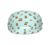 Bandeaux de transpiration pour homme et femme - Bandeaux de sport élastiques anti-humidité pour homme, bandeau d'entraînement capybara pastèque pour la course à pied, le cyclisme, le basket-ball, le