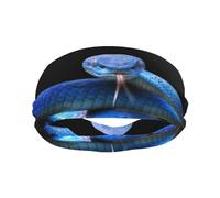 Bandeaux de transpiration pour homme et femme - Bandeaux de sport élastiques anti-humidité pour homme, bandeau d'entraînement élastique bleu vipère serpent pour course à pied, cyclisme, basket-ball