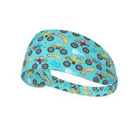 Bandeaux de transpiration pour homme et femme, motif monstre dessin animé, camion, sport, entraînement, course à pied, athlétisme