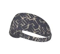 Bandeaux de transpiration pour homme et femme, motifs géométriques labyrinthes, bandeau de sport, entraînement, course à pied, athlétisme