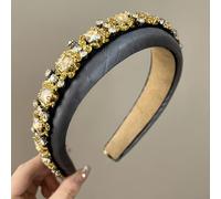 Bandeaux décoratifs de luxe avec perles et cristaux, bandeaux de mariage, accessoires pour cheveux tempérament, large motif (9)