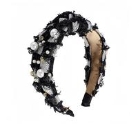 Bandeaux décoratifs de luxe avec perles et cristaux, bandeaux de mariage, accessoires pour cheveux tempérament, large motif (7)