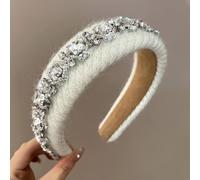Bandeaux décoratifs de luxe avec perles et cristaux, bandeaux de mariage, accessoires pour cheveux tempérament, large motif (6)