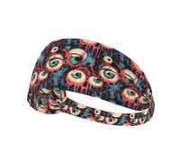 Bandeaux d'entraînement pour femme - Bandeau extensible pour femme - Motif globe oculaire abstrait - Bandeau anti-transpiration pour le sport, la course à pied, l'athlétisme, la gym, le yoga, le