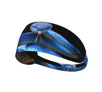 Bandeaux d'entraînement pour femme - Bleu vipère serpent - Bandeau extensible anti-transpiration pour femme, pour le sport, la course à pied, l'athlétisme, le yoga, la gym, le tennis