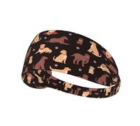 Bandeaux d'entraînement pour femme - Chien Labrador retriever chocolat extensible antidérapant pour femme, bandeau anti-transpiration pour le sport, la course à pied, l'athlétisme, le yoga, la gym, le