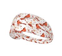 Bandeaux d'entraînement pour femme - Imprimé branche cardinal extensible pour femme, bandeau anti-transpiration pour le sport, la course à pied, l'athlétisme, la gym, le yoga, le tennis
