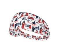 Bandeaux d'entraînement pour femme - Imprimé Street Art simple extensible pour femmes, bandeau anti-transpiration pour le sport, la course à pied, l'athlétisme, la gym, le yoga, le tennis