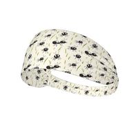 Bandeaux d'entraînement pour femme - Joli imprimé fourmi noir - Bandeau extensible pour femme, bandeau anti-transpiration pour le sport, la course à pied, l'athlétisme, la gym, le yoga, le tennis