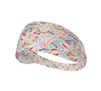 Bandeaux d'entraînement pour femme - Motif passeport - Élastiques et antidérapants pour la transpiration - Bandeau anti-transpiration pour le sport, la course à pied, l'athlétisme, le yoga, la gym, le