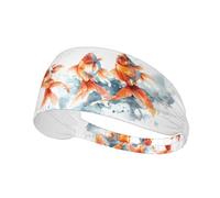 Bandeaux d'entraînement pour femme - Trois poissons rouges à l'aquarelle - Bandeaux extensibles pour femmes, bandeau anti-transpiration pour le sport, la course à pied, l'athlétisme, le yoga, la gym