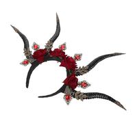 Bandeaux Diaboliques en Plastique Noir, Serrage Tete Halloween, C Est