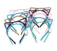 Bandeaux d'oreilles de chat élogieuses LED, Cat mignon Cat Light Up Bandbands Courette pour les clubs de nuit, les faveurs d'événements, les raves, la fête de concert 10 (couleur aléatoire)