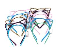 Bandeaux d'oreilles de chat élogieux, Cat mignon Cat Light Up Bandbands Ressourdi pour les clubs de nuit, Favors d'événements, raves, Party concert 10 Pack (couleur aléatoire)..