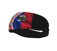 Bandeaux drapeau américain et drapeau d'haïti bandeau pour femmes hommes-bandes de yoga pour le sport Fitness-12
