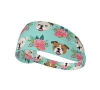 Bandeaux drôles avec imprimé chien anglais, bandeaux de fitness, accessoires de cheveux de mode, élastiques de sport