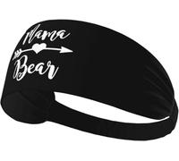 Bandeaux élastiques anti-transpiration Mama Bear pour femmes et hommes, larges bandeaux de yoga antidérapants, bandeau de sport pour la course à pied, le tennis, la gym, le fitness, évacuant l'humidit