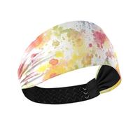 Bandeaux élastiques larges et confortables pour femme - Aquarelle abstraite, éclaboussures d'encre - Coloré - Refroidissement - Pour les entraînements de volley-ball, randonnée, tennis