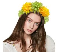 Bandeaux élégants avec fleurs en tissu doux pour fille - Accessoires pour cheveux pour fête de mariage, cosplay