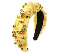 Bandeaux en tissu imprimé et teinture cousus à la main pour femmes et filles - Jaune