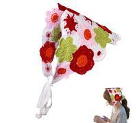 Bandeaux en tricot pour femme - Foulard vintage - Excellente finition - Motif floral au crochet - Petit bandeau charmant pour femmes et filles