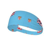 Bandeaux extensibles et antidérapants anti-transpiration pour homme et femme, motif drapeau des Fidji, bandeau d'entraînement pour la gym, la course, le yoga, le tennis