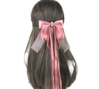 Bandeaux for cheveux for femmes Accessoires Lolita Noeuds de cheveux Femmes Grands noeuds Barrette avec longue queue Ruban Noeud Coiffes for Filles Fête(Pink)