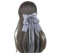 Bandeaux for cheveux for femmes Accessoires Lolita Noeuds de cheveux Femmes Grands noeuds Barrette avec longue queue Ruban Noeud Coiffes for Filles Fête(Gray)