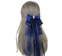 Bandeaux for cheveux for femmes Accessoires Lolita Noeuds de cheveux Femmes Grands noeuds Barrette avec longue queue Ruban Noeud Coiffes for Filles Fête(Navy Blue)